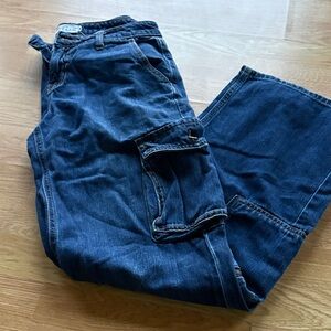 Rodeo Quincy Cello Women's Relaxed Fit Cargo Blue Jeans